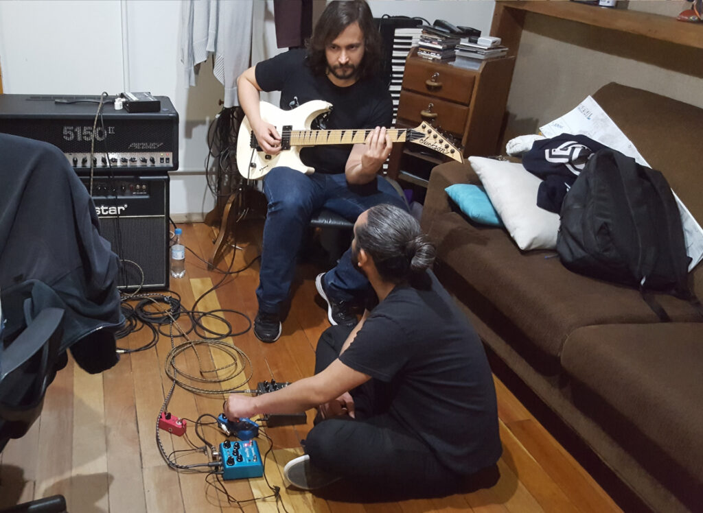 Gravação de guitarra e pedais de efeitos